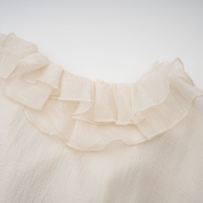 Zéphyrine floral-appliqué tiered mini dress in Neutrals