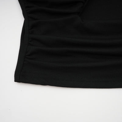 Anaïs Black Open-Front Gathered Top