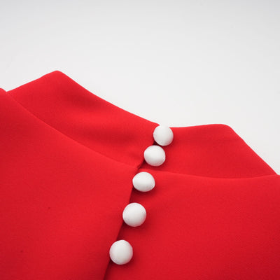 Anna red petal-sleeve cut-out bow mini dress