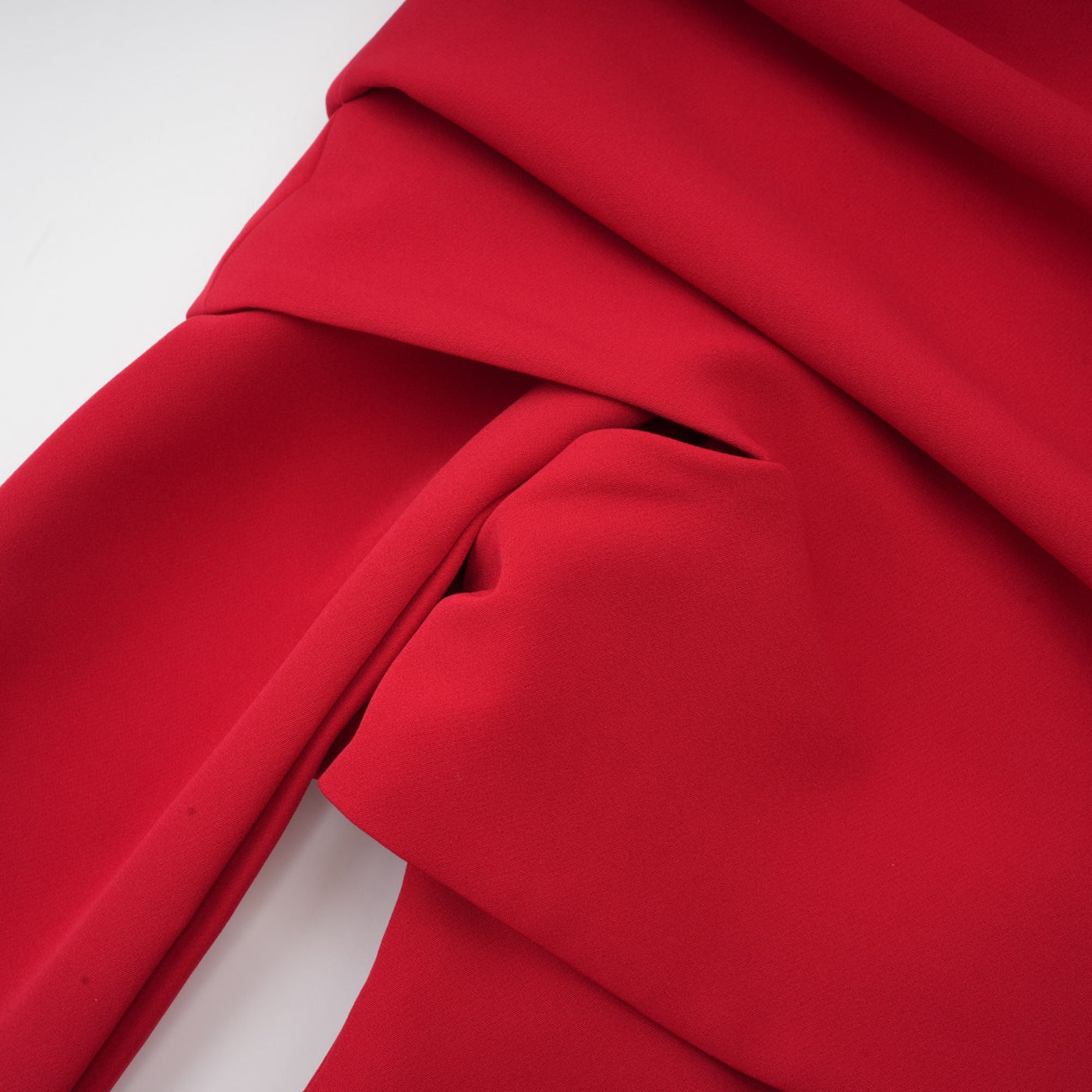 Valentine Red Pleated Maxi Dress with High Slit