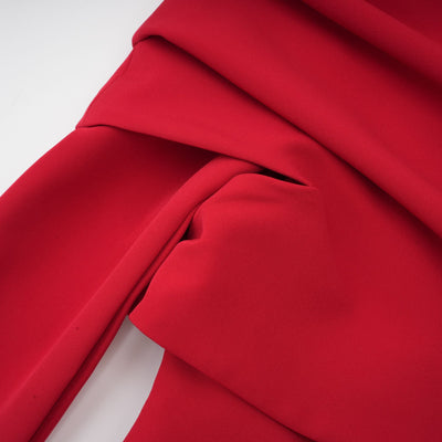Valentine Red Pleated Maxi Dress with High Slit