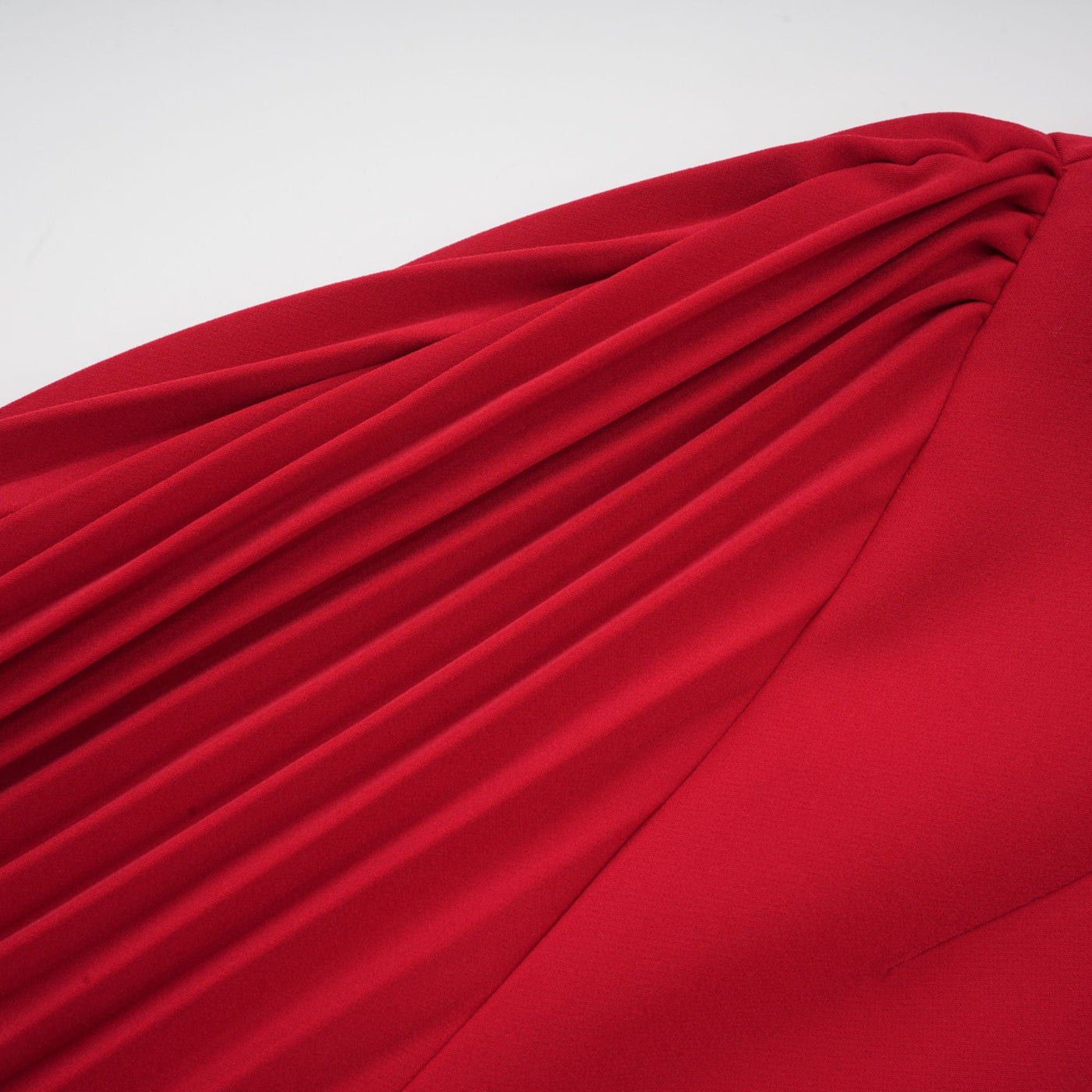 Valentine Red Pleated Maxi Dress with High Slit