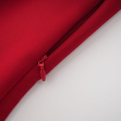 Valentine Red Pleated Maxi Dress with High Slit