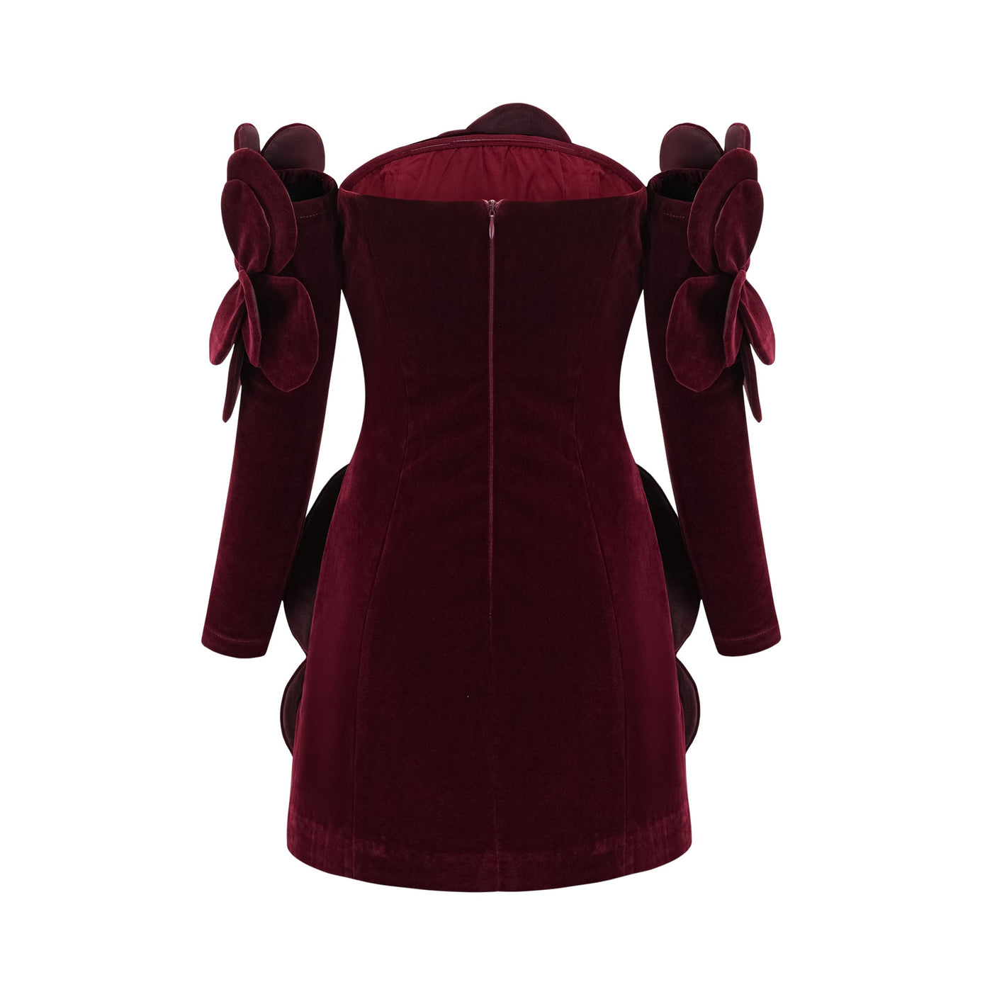 Azura Red Floral Appliqué Mini Dress