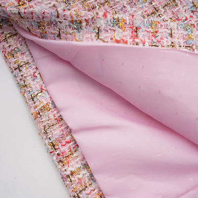 Aoife pink embellished tweed mini dress