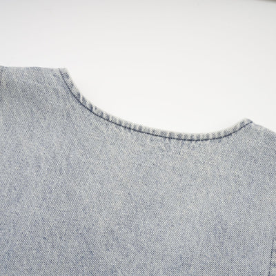 Daphné blue crystal sleeveless denim mini dress