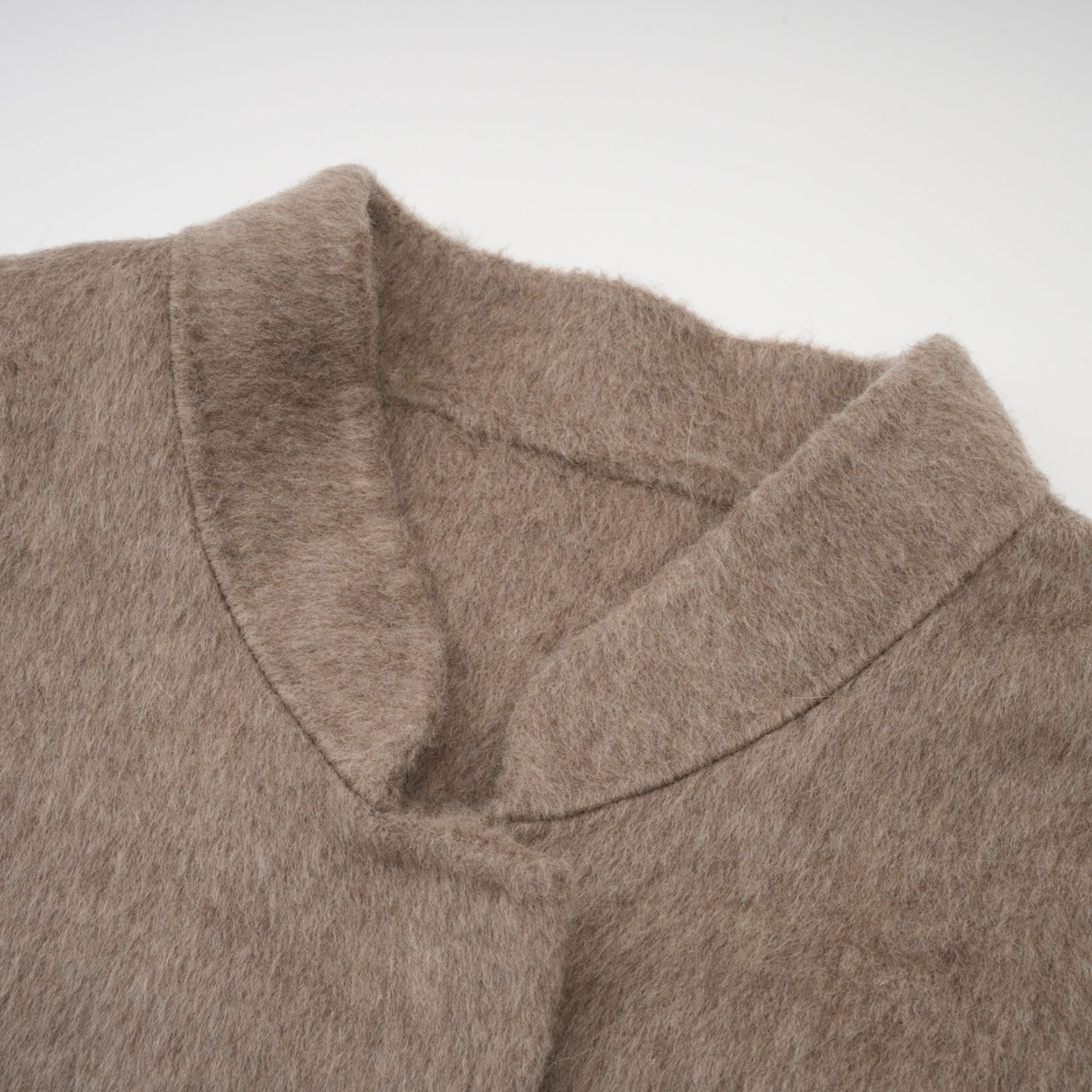Chloris wool fur belted cape coat in Brown