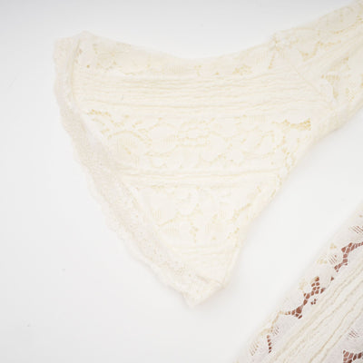 Émeline floral lace flared-cuff maxi dress in Neutrals