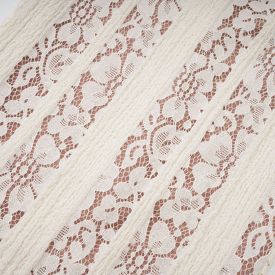 Émeline floral lace flared-cuff maxi dress in Neutrals