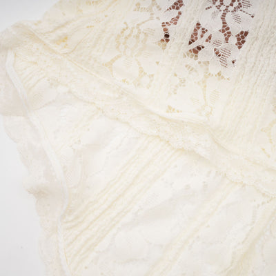 Émeline floral lace flared-cuff maxi dress in Neutrals