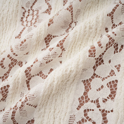 Émeline floral lace flared-cuff maxi dress in Neutrals