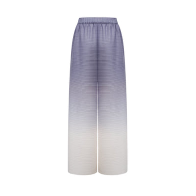 Agathe purple gradient wrinkled blouse & trousers matching set