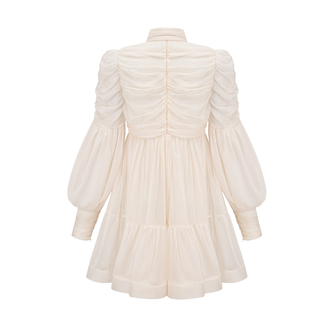 Thibaulte tuck-detail pleated tulle mini dress