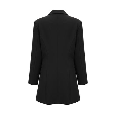 Aurore black single-breasted blazer dress