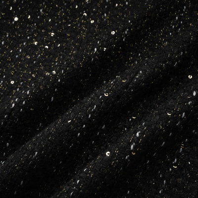 Audrey black sequin panelled tweed mini dress