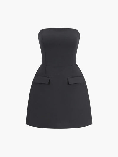 Always Elegant Solid Color Tube Mini Dress