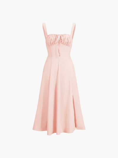Lace-up Long Sling Midi Dress