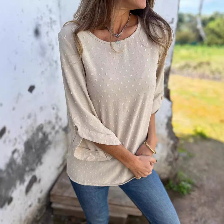 Relaxed Long Sleeve Knit Top with Soft Everyday Fit