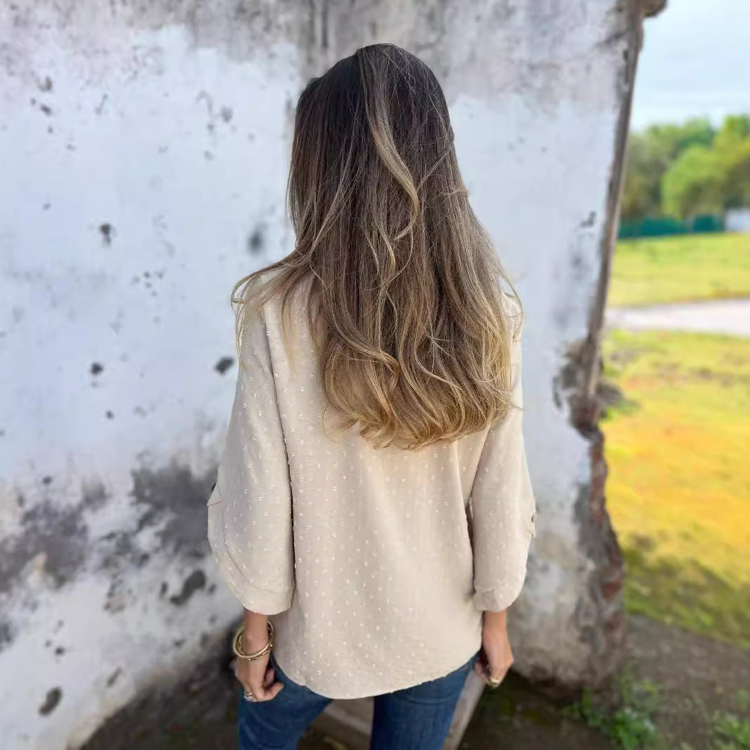 Relaxed Long Sleeve Knit Top with Soft Everyday Fit