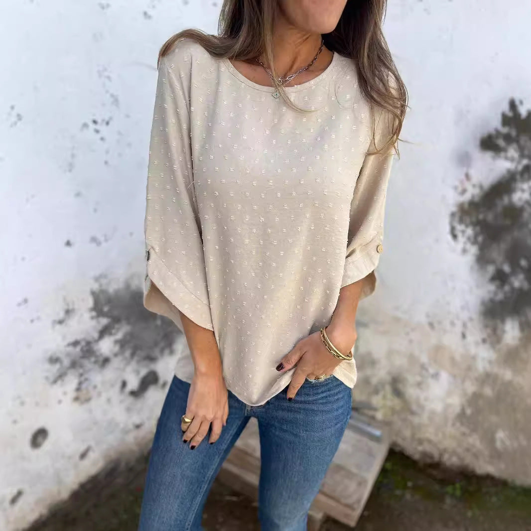 Relaxed Long Sleeve Knit Top with Soft Everyday Fit