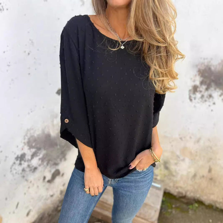 Relaxed Long Sleeve Knit Top with Soft Everyday Fit