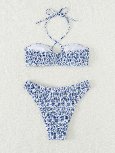 Floral Halter Bikini Suit