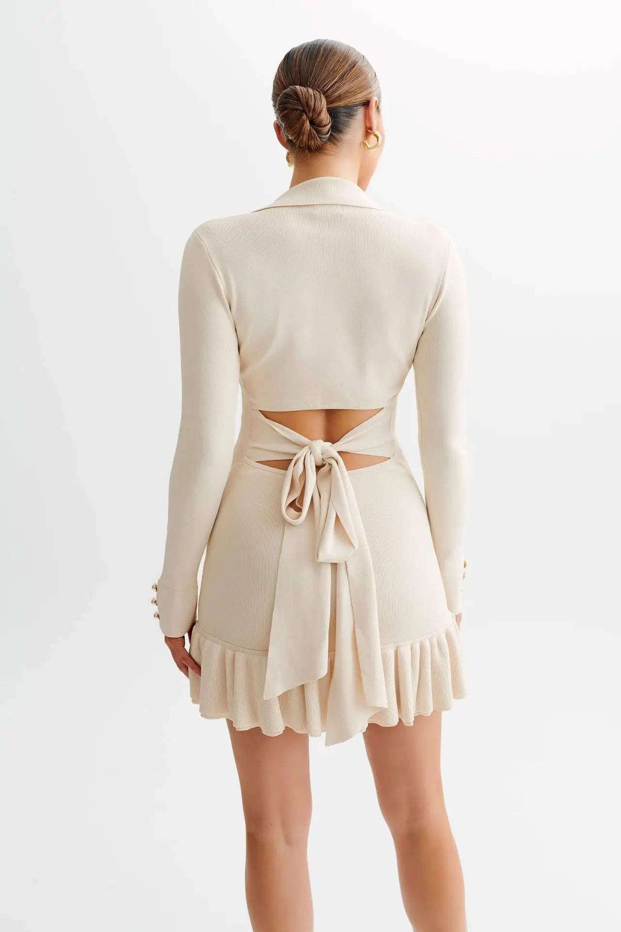 Ruffled Knit Mini Dress