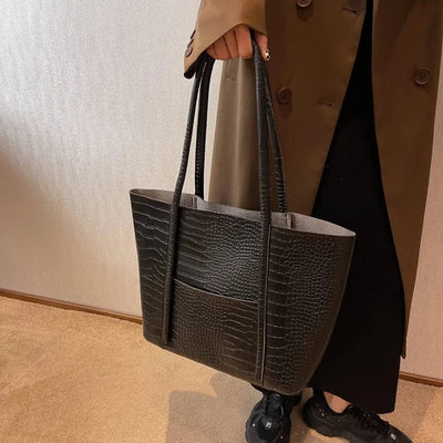 Betina - Croc Leather Shoulder Bag