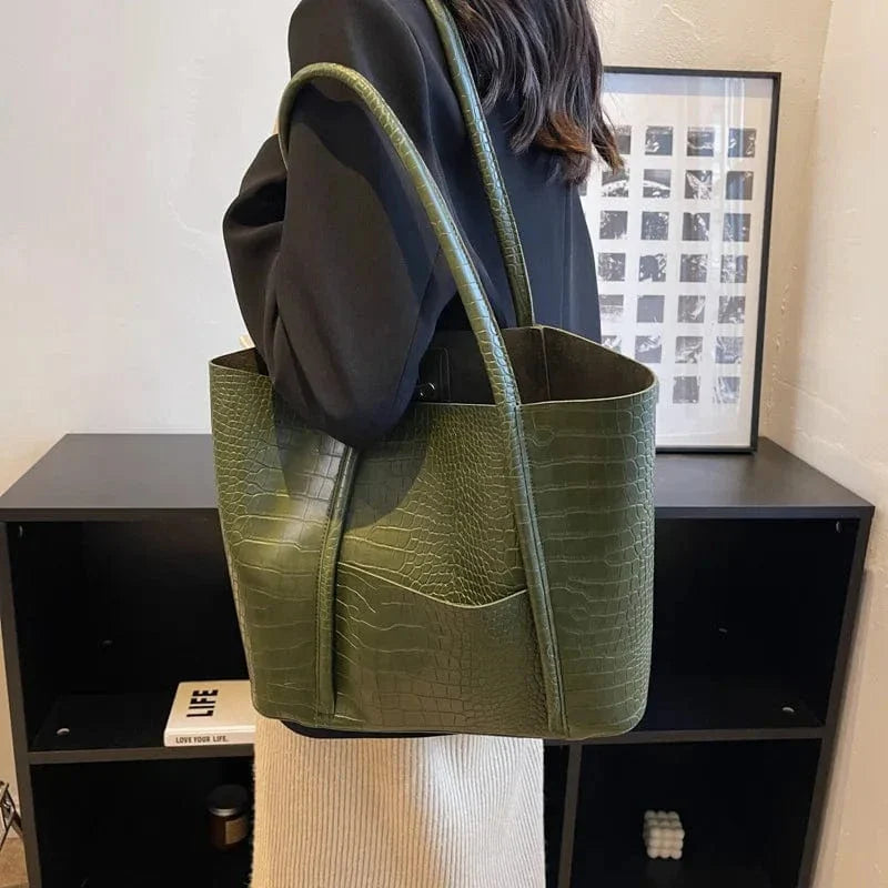 Betina - Croc Leather Shoulder Bag