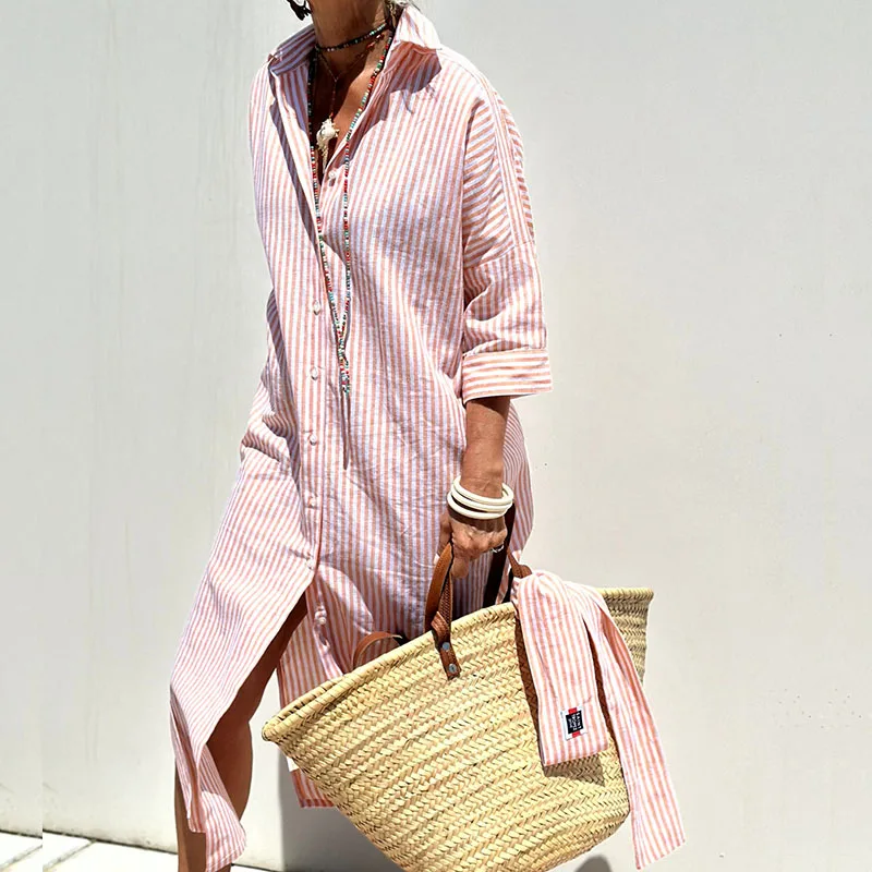 ELLE STRIPED DRESS SHIRT