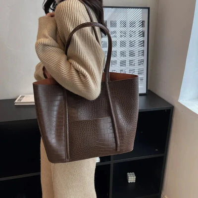 Betina - Croc Leather Shoulder Bag