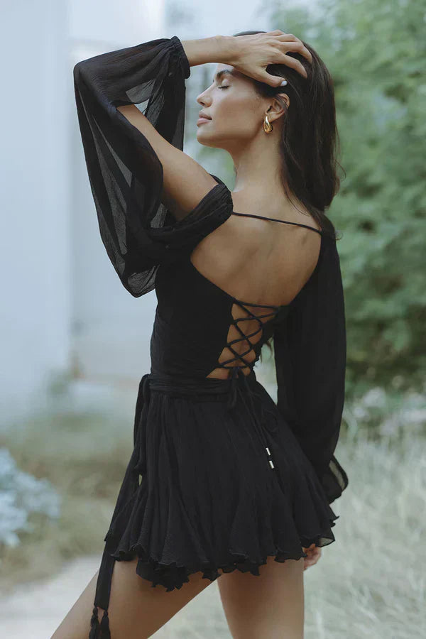 Layla | Funny mini dress with puff sleeves
