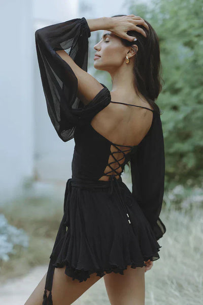 Layla | Funny mini dress with puff sleeves