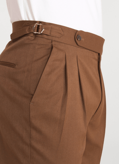 Tapered Linen Blend Trousers