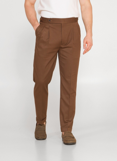 Tapered Linen Blend Trousers