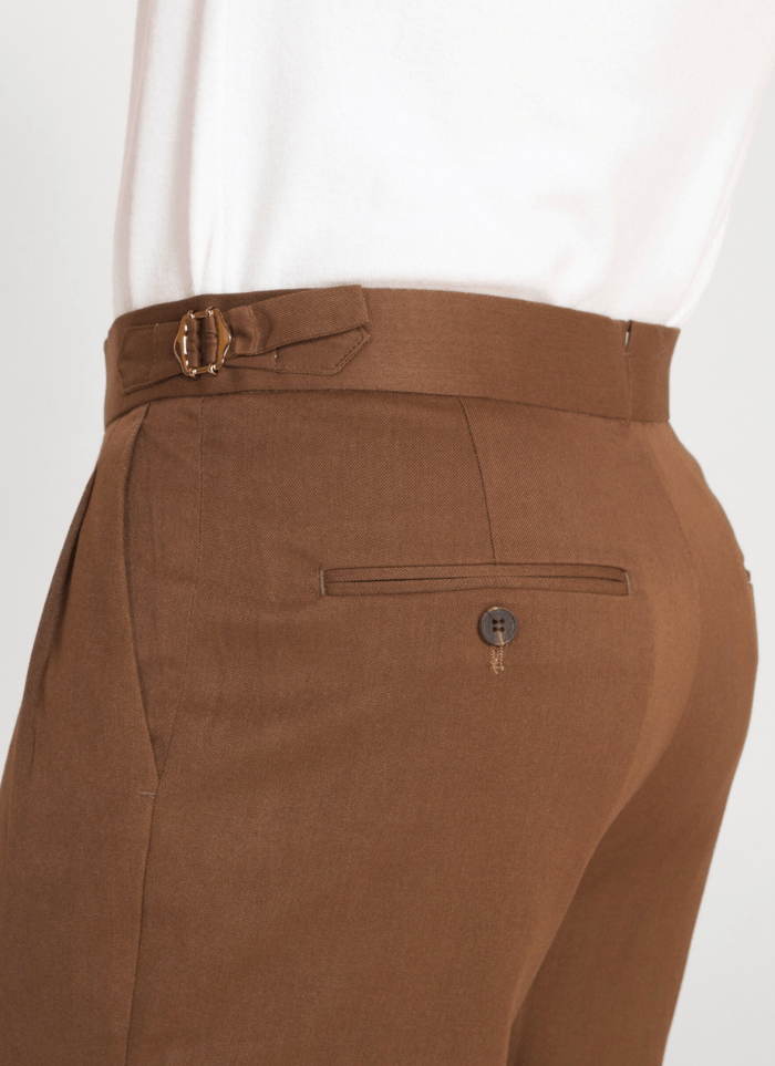 Tapered Linen Blend Trousers