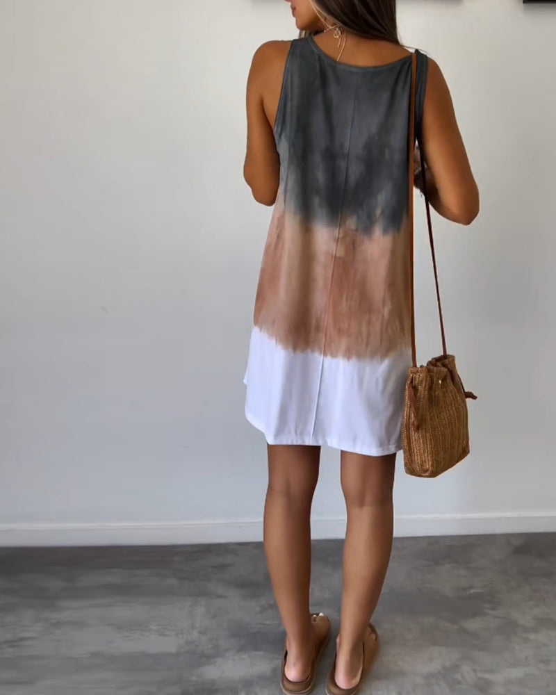 Josie Gradient Tie Dye Print Mini Dress