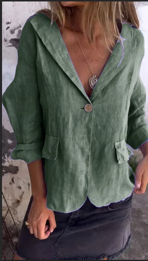 Relaxed Linen Blazer with Casual Elegant Fit