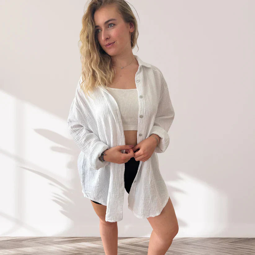 Oversized Graphic Beach Shirt with Relaxed Fit