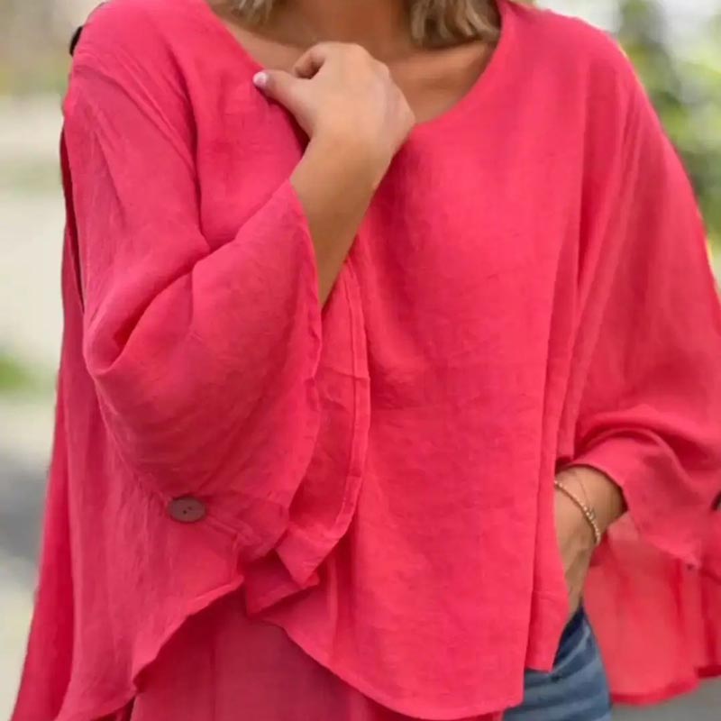 Flowy Layered Long Sleeve Blouse with Relaxed Fit