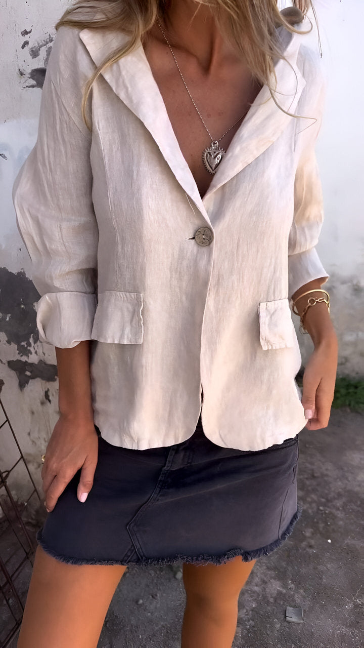 Relaxed Linen Blazer with Casual Elegant Fit