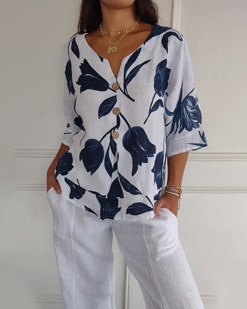 Matilda | Floral Satin Blouse
