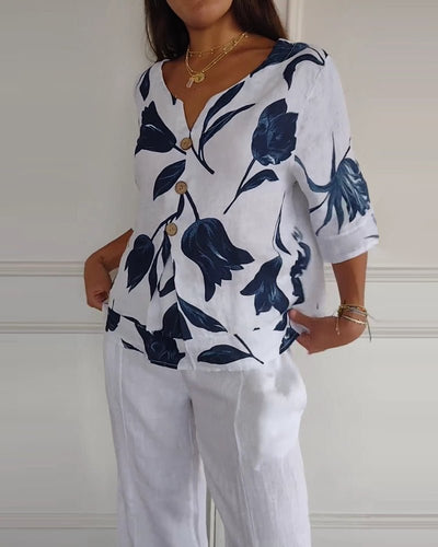 Matilda | Floral Satin Blouse