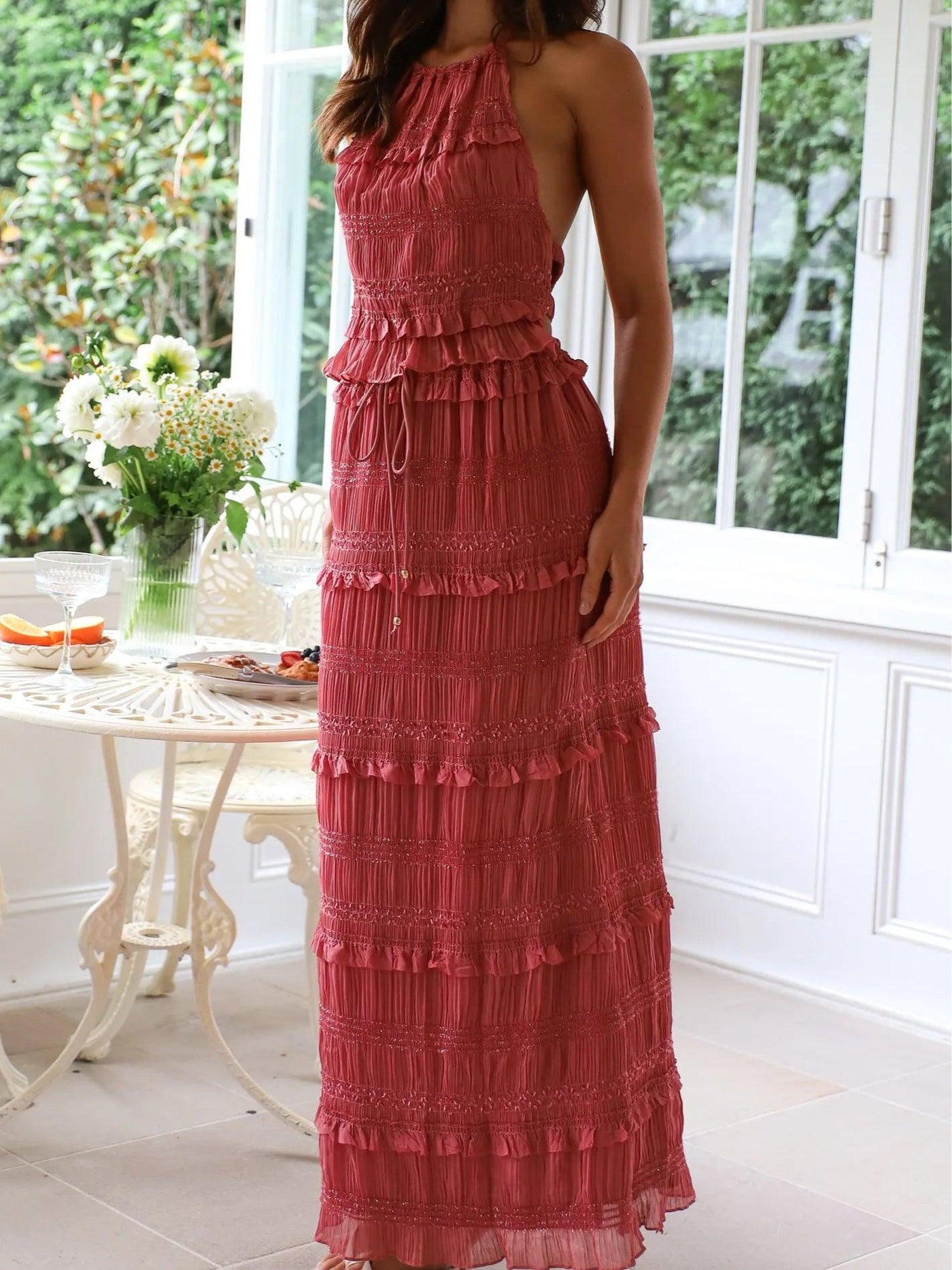 Elegant Resort Maxi Skirt Set
