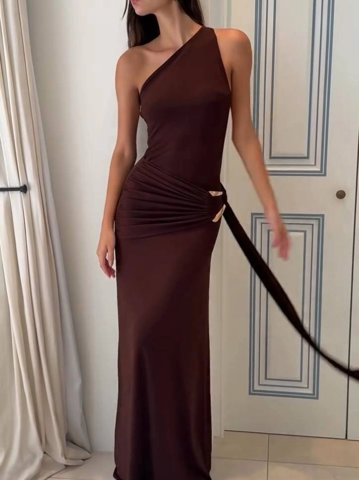Off-shoulder Backless Maxi Dress
