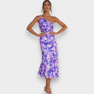 Sienna - Asymmetrical Floral Print Maxi Dress for Women